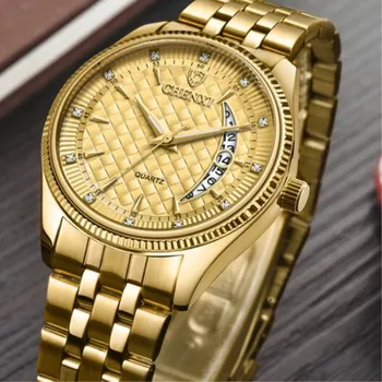 CHENXI Fierbinte Creatoare de Moda Ceasuri Femei Bărbați Cuarț Ceas de Aur iubitorii de Ceasuri de mana Ceas de Lux Ceasuri de Marcă relojes hombre