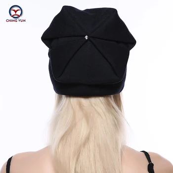 CHING YUN Cașmir pălărie tricot moale 2020 Noua Moda de Iarnă Caldă de Flori de Lână de Înaltă Calitate Femei Pălărie de Culoare Solidă Tricot Pălărie B19-14