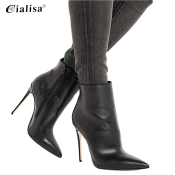CIALISA Femei Cizme 2020 a Subliniat Toe Fermoar de Dimensiuni Mari 40-45 Super Toc Înalt Cizme de Iarna de Moda Portocaliu Albastru Pantofi de Partid