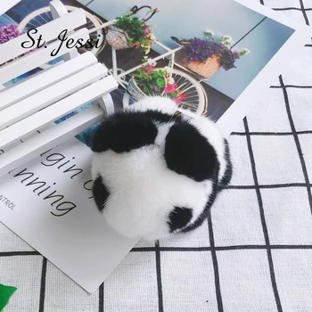 Clasic brelocuri de Lux Blană de Nurcă Chineză Panda Animal Brelocuri Pentru Femei Ornamente Auto Accesorii Fete Ghiozdan Brelocuri
