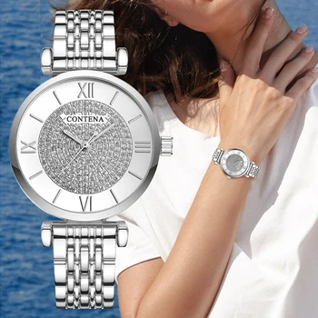 CONTENA Ceas pentru Femei Diamond Moda Doamnelor ceasuri Relogio Feminino Rochie de Femei Ceas de Ceas Reloj Mujer 2019 zegarek damski