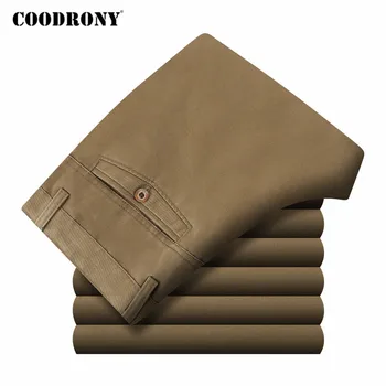 COODRONY Brand Mens Pantaloni de Primăvară de Toamnă Business Casual Pantaloni Drepte de Înaltă Calitate, din Bumbac Pantaloni Bărbați Îmbrăcăminte C9003