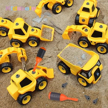 Copii DIY Asamblarea Inginerie Camion Excavator Buldozer Copii Șurub Băiat Instrument Creativ Educație Jucărie Model de Masina