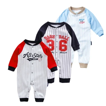 Copil nou-nascut 0-3-6 Salopetă de Primăvară Autuwn Îmbrăcăminte pentru Copii Baseball Stil Baby Salopeta de Bumbac Mâneci Lungi Jumper Pentru Baieti