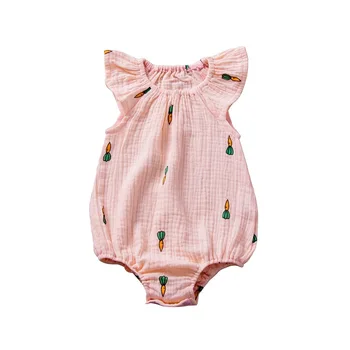 Copilul nou-născut haine strawber rrompers Încrețită salopeta copil haine de fata Acoperit Butonul desene Imprimate model de vara