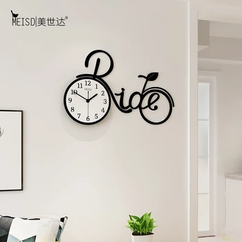 Creatie Biciclete Tăcut Acrilice Decorative De Mari Dimensiuni Ceas De Perete Cu Design Modern Living Home Decor De Perete Ceas De Perete Autocolant