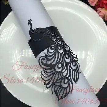 Creative 50PCS/ lot Păun Stil de Tăiat cu Laser Șervețel de Hârtie Inel de Nunta Banchet Ceremonia de Decorare Masă Shinne hârtie