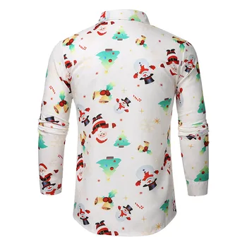 Crăciun Camasi Barbati Casual Fulgi De Zăpadă, Moș Crăciun Bomboane Tipărite De Crăciun Tricou 3 Culori Cu Maneca Lunga Tricouri Imprimate De Sus Bluza 2020