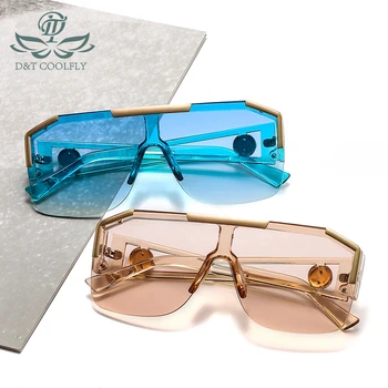 D&T 2020 Nou Scut ochelari de Soare Barbati de Moda pentru Femei de Culoare Lentila Cadru din Aliaj de Înaltă Calitate Dreptunghi de Brand Designer de ochelari de Soare UV400