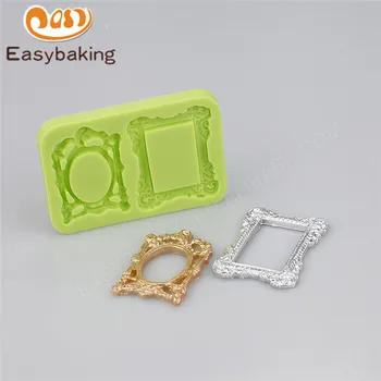 De Calitate alimentară Material Fondant Cake Decor 3D Mucegai Nouă Sculptură în Formă de Mini Clasic Dreptunghi Mucegai Silicon Cadru de Rasina