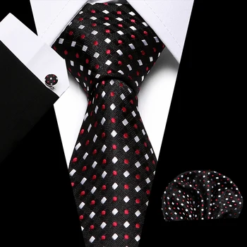 De lux, Matase Cravata Skinny 7.5 cm Florale Cravată Mare Modă Carouri Dungă Batistă Cuffink Legăturile Stabilite pentru bărbați Nunta Formala