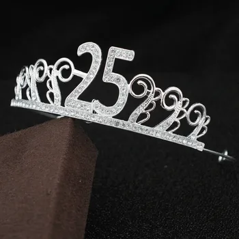 De lux Stras Diademe și Coroane de 25 de ani coroana pentru fete coroana femei petrecerea de nunta Bijuterii de păr Benzi