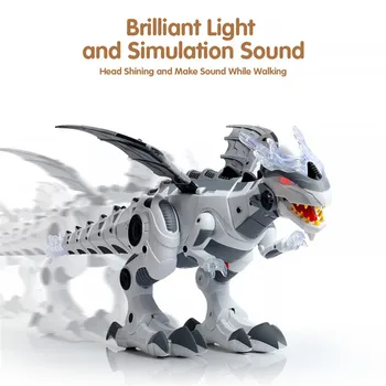 De Mari Dimensiuni De Jucărie Electrică De Mers Pe Jos De Pulverizare Dinozaur Robot Cu Sunet De Lumină Mecanice Dinozauri Jucarii Model Design Fantastic
