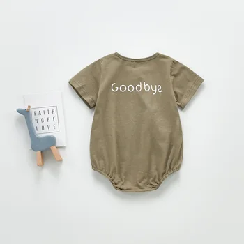 De Vară 2020 Copil Nou-Născut Băieți Fete Costume Hello Tipărite De Vara Cu Maneci Scurte Sugari Haine Pentru Copii Salopete