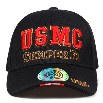 De înaltă calitate USMC broderie șapcă de baseball coreean versiune hip hop personalitate capace reglabil tata pălăria în aer liber de Agrement pălării de soare