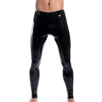 De înaltă Elastic Mens Negru Faux din Piele Latex Creion Colanti Wetlook Pantaloni Robie Gay de sex Masculin Moda Strâns Boxer Lenjerie XS-XXL