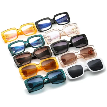 DECI&EI de Moda Pătrat de Lux Diamant Decorare ochelari de Soare pentru Femei Brand Designer de Epocă Gradient de Ochelari de Bărbați Clar Rama de Ochelari