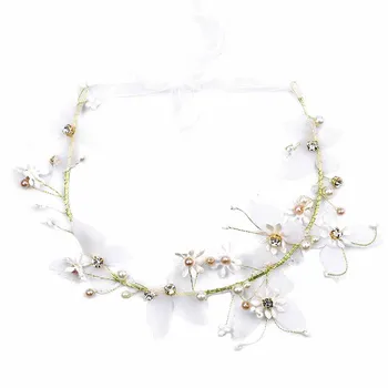Delicat Cristal Pearl Fluture cu Bandă de susținere cu Panglică de Mireasa Hairband Caciulita de Nunta Bijuterii de Păr Accesorii pentru Femei BH