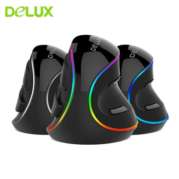 Delux M618 Plus Ergonomic Vertical Mouse-ul 1600DPI 6 Butoane USB Optic cu Fir Gaming Mouse Gamer RGB Mâna Dreaptă Joc mouse-uri Pentru PC