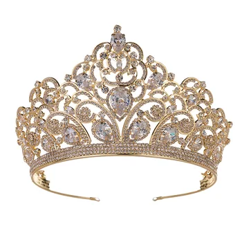 Diademe și Coroana HADIYANA Lujo discreto de Păr de Nunta Dotari Printesa Coroana BC3772 Corona Princesa Accesorios Para el cabello