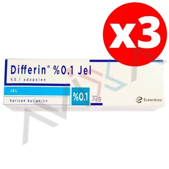 Differin Adapalene Gel 0.1% Tratament Acnee, 30g / 1oz, Puterea Retinoid (3 pack)