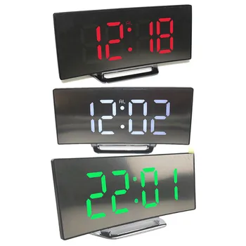 Digital Ceas cu Alarmă Silențioasă Design LED Display Mare Oglindă de Alarmă Electronic Power off Memory Funcția AAA Bateriile Nu