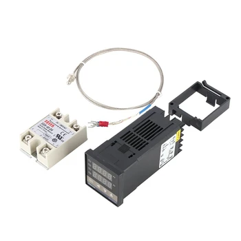 Digital PID Controler de Temperatura Kit Dual Display Digital REX C100 Termostat + 40Da Releu SSR+ K Tip Senzor Sonda