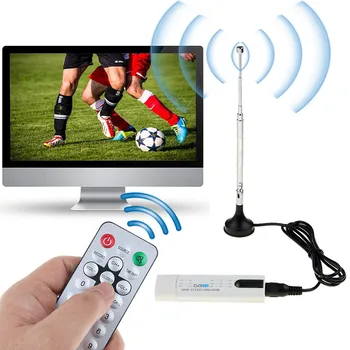 Digitală prin Satelit DVB T2 FM USB Stick TV Tuner cu Antena de la Distanță Receptor HDTV pentru DVB-T2/DVB-C/FM/DAB PC Laptop, TV