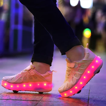 Dimensiunea 28-40 Pantofi cu Role Stralucitoare Adidasi pentru Baieti de Condus Adidași de Încărcare USB Luminos Adidasi pentru Copii Două Roți Pantofi