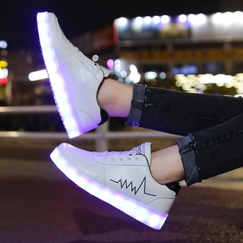 Dimensiunea 30-44 Luminos Adidasi pentru Copii USB de Încărcare Femei Led Pantofi Stralucitoare Fete Adidasi Copii Aprinde Pantofi Condus Papuci