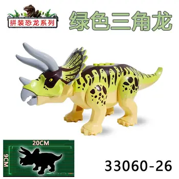 Dinozaur Verde Triceratops Transparent Lume Cărămizi De Colectare Blocuri De Constructii Pentru Copii Cadou Jucarii 33060-25
