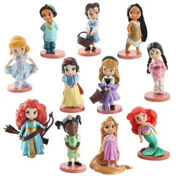 Disney 11pcs/Lot Q Posket Printesa Figura Jucarii Frozen Elsa Anna Mulan Printesa de Acțiune Figura Model de Papusa de Colectie Jucarii