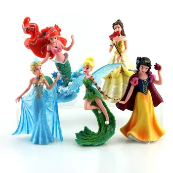Disney 5Pcs/Set de 10-12cm de Pvc de Înaltă Calitate Cifrele de Acțiune de Desene animate Drăguț Mini Printesa Frozen Elsa Sirena Jucarii Modele Fete Cadouri