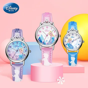 Disney Congelate pentru Copii Ceas de mână Schimbătoare de Apelare Școala Primară Printesa Aisha Impermeabil Fata Ceas 3Bar Simplu din Piele