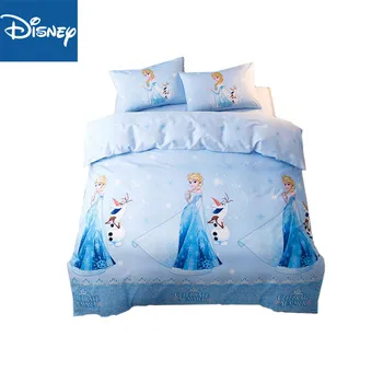 Disney frozen set de lenjerie de pat pentru fete pat decor twin dimensiune plapuma acoperă complet cuvertură foaie de plat 4buc home textile de albastru desene animate