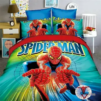 Disney spiderman setul de lenjerie de pat băiat de desene animate lenjerie de pat 3d cu un pat twin dimensiune 2/3/4pc pilota/plapuma acoperă copii tineri cuverturi de pat cadouri