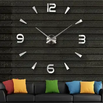DIY Acril Oglindă de Mari dimensiuni Ceas de Perete cu Design Modern Quartz 3D Autocolante Decorative Ceasuri Ceas Reloj de Pared Living Klok Arta
