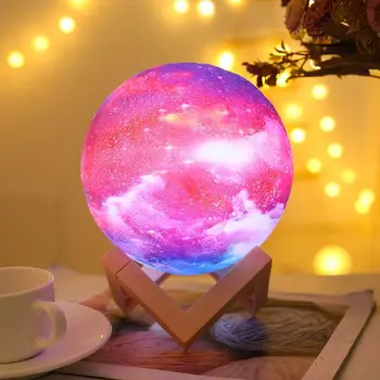 Dragostea romantică Cadou pentru Prietena 7 Schimbare de Culoare de Imprimare 3D Înstelat Luna Lampă Cadou de Aniversare, Cadou de Ziua Îndrăgostiților