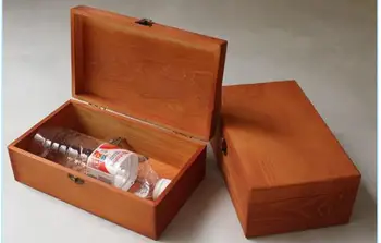 Dreptunghiular, cu clapeta cutie de lemn cutie de depozitare din lemn caseta de bijuterii 25*15*9cm