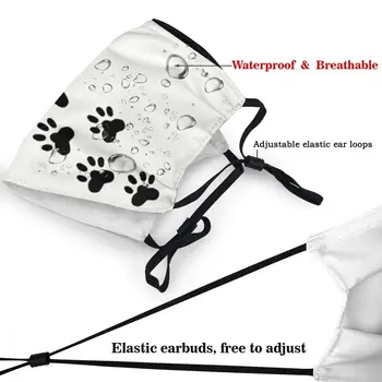 Drăguț Câine Laba Reutilizabile Masca Unisex Pentru Adulti Urme De Animale Anti-Ceață Capac Protecție Praf Respirat Gura-Mufla
