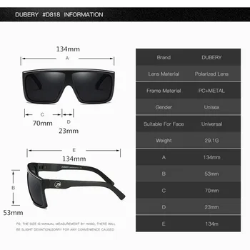 DUBERY Polarizat ochelari de Soare pentru Barbati Femei de Moda Noua Pătrat de Epocă Ochelari de Soare Sport de Conducere Retro Oglindă Brand de Lux UV400