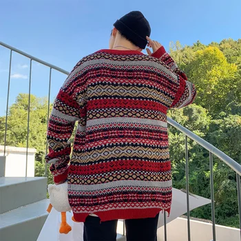 E-BAIHUI Bărbați Moda coreeană Pulovere Pulovere 2020 Mens de Moda Streetwear Supradimensionate Pulover Tricotate Toamna Topuri Supradimensionate
