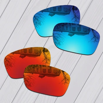 E. O. S 2 Perechi de Gheață albastru si Rosu de Foc Oglinda Polarizate, Lentile de Înlocuire pentru Oakley Holbrook ochelari de Soare