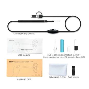 Ear Cleaner Earpick Endoscop 5.5 mm Lentilă Otoscop Cerumen Curățare Lingura de Demontare pentru Smartphone PC