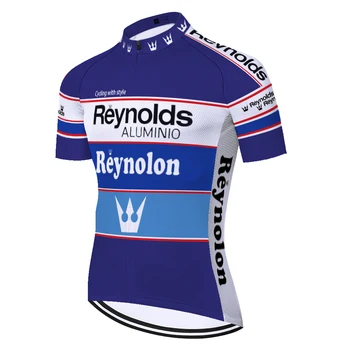 Echipa Reynolds ciclism jersey retro vara iute uscat respirabil bicicleta jersey maneci scurte maillot ciclismo hombre verano