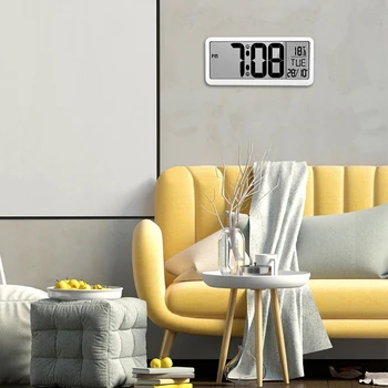 Ecran mare LCD Display Digital Ceas Living Hangable Acasă Ceas de Perete Calendar Data de Temperatură Multi-scop Instrument de Afișare