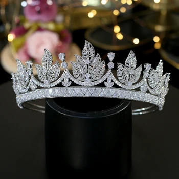 Elegant și delicat în formă de frunză frizură și Doamna Coroana de logodna de înaltă calitate, petrecere de nunta, accesorii de par