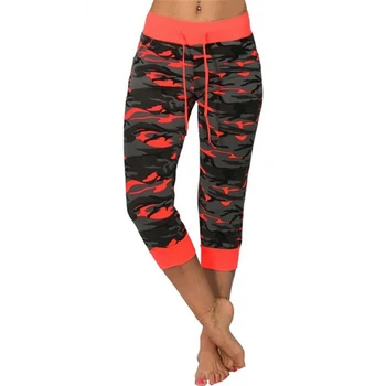 Femei Camuflaj Sweatpant Imprimate Jambiere Elastice de Înaltă talie Șold Stretch Pantaloni Trunchiate de Funcționare Fitness Pantaloni de Yoga
