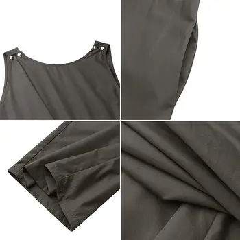 Femei Casual Salopeta 2021 ZANZEA Moda de Vara Salopete Butonul Suspensor Neregulate Playsuits Femeie Solidă Pantaloni Plus Dimensiune