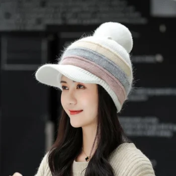 Femei Iarna Tricotate Pălării de sex Feminin Gros Cald Sapca Snapback Pălăria Căptușeală Groasă de Schi Sepci cu Cozoroc Capota